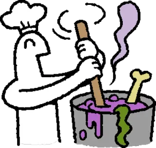 👩‍🍳 dc76831a koki, memasak, kuali, tulang, dapur, penyiapan makanan whatsapp sticker