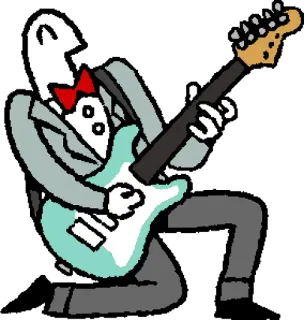 🎸 f72afaff gitar, musik, musisi, setelan, dasi kupu-kupu, pertunjukan, artis whatsapp sticker