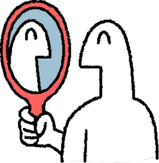 🤳 fe06ffc3 cermin, refleksi, diri, kartun, gambar, abstrak whatsapp sticker