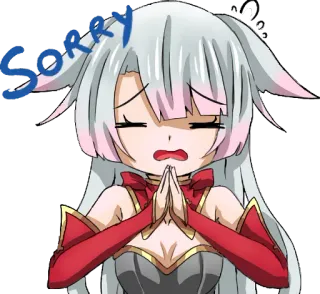 😞 0752f8ad SORRY ขอโทษ, อนิเมะ, เสียใจ, อ้อนวอน, การ์ตูน, อาย telegram sticker