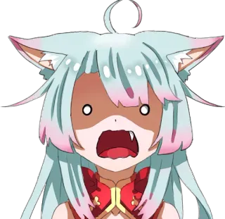 😧 dd2ba368 อนิเมะ, สาวหมาป่า, ตกใจ, ประหลาดใจ, น่ารัก, น่ารัก telegram sticker