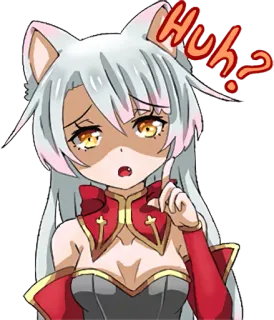 😯 f746aaf1 Huh? อนิเมะ, สับสน, คำถาม, ผู้หญิง, สาวหูแมว, หา?, สีหน้า telegram sticker