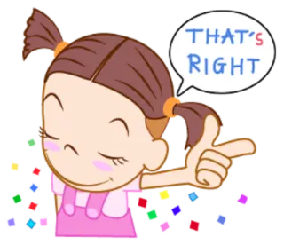 👍 172db41b THAT'S RIGHT Kartun, Gadis, Kanan, Afirmatif, Positif telegram sticker