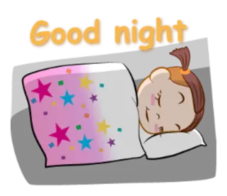 😴 33d4e3b8 Good night selamat malam, tidur, kartun, bintang, selimut, anak, imut telegram sticker