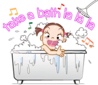 🛀 38c093ed take a bath la la la mandi, kartun, gelembung, mandi, senang, santai telegram sticker