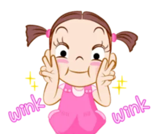 😊 803bef98 wink wink kartun, cewek, kedip, imut, animasi telegram sticker
