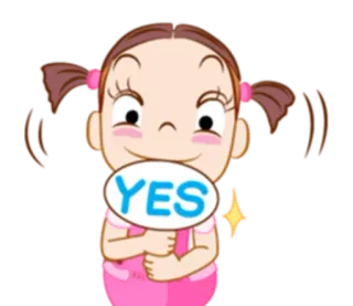 ☺️ c1532bc6 YES ya, persetujuan, setuju, imut, gadis, positif, perayaan telegram sticker
