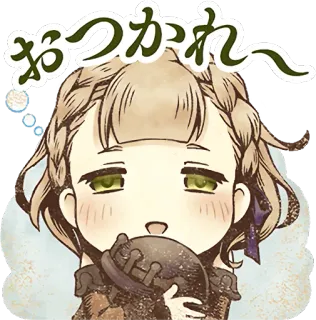 😃 c47fba4a おつかれ～ アニメ, 可愛い, 眠い, 女の子, かわいい, 疲れた telegram sticker