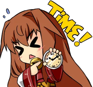 😣 4f3990d4 Time! время, будильник, сонный, аниме, мультфильм, часы telegram sticker