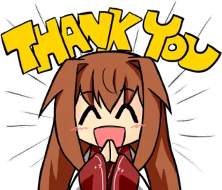 🙏 5a0c9c7c THANK YOU спасибо, аниме, благодарный, мультфильм, жест, благодарность telegram sticker
