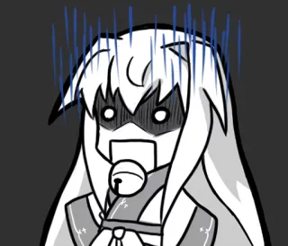 😰 5d333f55 Аниме, Манга, Выражение, Паника, Испуг, Мультфильм, Персонаж telegram sticker