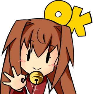 👌 da98c674 OK Аниме, Ок, Девушка, Милый, Чиби telegram sticker