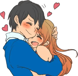 🤗 40d875bb 情侣, 拥抱, 爱, 感情, 动漫, 卡通, 浪漫 telegram sticker