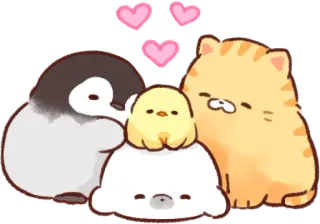 ☺️ 39461415 penguin, chick, cat, polar bear, cute, animals, kawaii whatsapp sticker