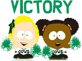 ✌️ 0f52dda8 VICTORY чирлидеры, South Park, комедия, мультфильмы, победа, коровы telegram sticker