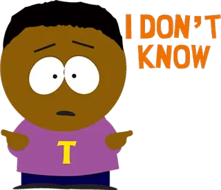 🤷‍♂️ 1445136b Token Black South Park I DON'T KNOW мультфильм, анимированный, Токен Блэк, Южный Парк, я не знаю telegram sticker