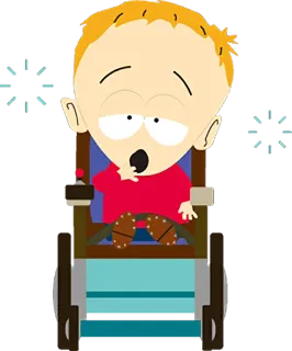 😪 a7b11439 Timmy Burch South Park Южный Парк, Тимми, мультфильм, персонаж, инвалидная коляска telegram sticker