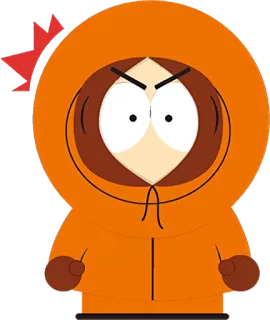 🤬 a942b527 Kenny McCormick South Park Южный Парк, Кенни, Мультяшный персонаж, злой, комедийный telegram sticker