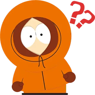 🤔 c9f6c92d Kenny McCormick South Park кенни, южный парк, мультфильм, вопрос, в замешательстве telegram sticker