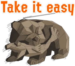 🐻 0ae02bd3 Take it easy oso, animal, tómalo con calma, relax, relajado telegram sticker