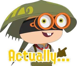 🤓 8c6fb79e Actually... dibujo animado, anime, pegatina, en realidad telegram sticker