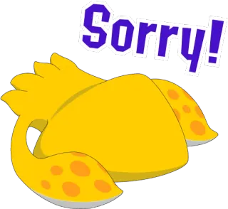 😓 bdaedc03 Sorry! disculpa, lo siento, arrepentimiento, amarillo, dibujos animados telegram sticker