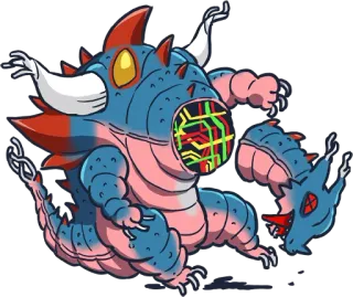 😵 64c93f70 괴물, 만화, 일러스트, 생물, 판타지, 동물, 뿔 telegram sticker