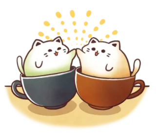 ☕ 14e29345 고양이, 귀여운, 컵, 카와이, 동물, 새끼 고양이, 커피 whatsapp sticker