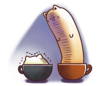 ☕ 8c359da9 고양이, 웃긴, 컵, 커피, 차, 만화 whatsapp sticker