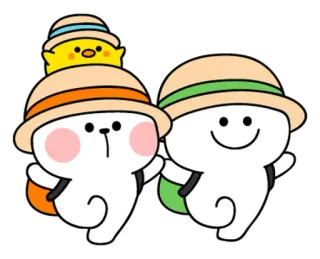 🌼 43d71525 mignon, dessin animé, animaux, poussin, chapeau, voyage, amitié telegram sticker