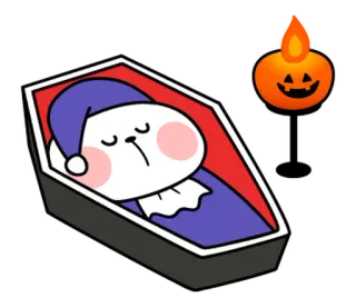👻 a5bfb795 ฮาโลวีน, การนอนหลับ, โลงศพ, การ์ตูน, น่ารัก, ฟักทอง, ฤดูใบไม้ร่วง, วันหยุด telegram sticker