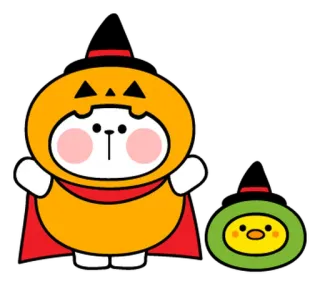 👻 cb464074 ฮาโลวีน, ฟักทอง, การ์ตูน, น่ารัก, ฤดูใบไม้ร่วง, ชุด, สัตว์ telegram sticker
