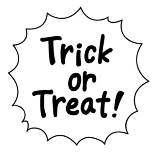 👻 edc601c4 Trick or Treat! ฮาโลวีน, เลี้ยงหรือหลอก, วันหยุด, ลูกอม, การเฉลิมฉลอง telegram sticker