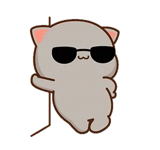 ⭐️ 3ad94219 кот, солнцезащитные очки, мультфильм, животное, милый whatsapp sticker
