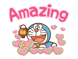 🔵 5ae0e604 Doraemon Amazing 만화, 애니메이션, 도라에몽, 놀라운, 귀여운, 하트 whatsapp sticker