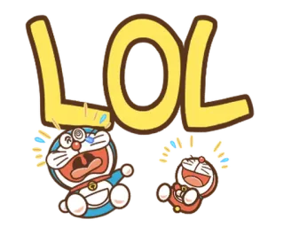 🔵 afa7b059 Doraemon LOL 도라에몽, ㅋㅋㅋ, 만화, 웃긴, 감정, 표정 whatsapp sticker