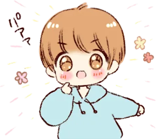 🤩 370e5f6a パーマ аниме, милый, каваий, чиби, парень, мультфильм, манга telegram sticker