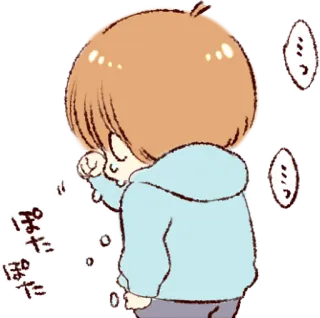 😓 4da5ad17 ぽた Аниме, Каваий, Стикер, Милый, Японский telegram sticker