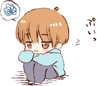 😒 b1c4d75e ぷいっ Аниме, Чиби, Расстроен, Дуется, Милый telegram sticker