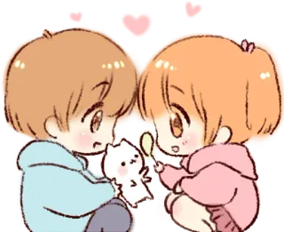 🐱 bbda1044 Аниме, Чиби, Милый, Любовь, Мультфильм, Прелестный telegram sticker