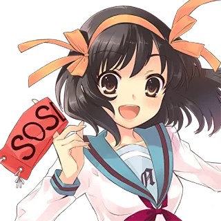 😱 34ac16e9 SOS! anime, girl, sos, rescue, help telegram sticker