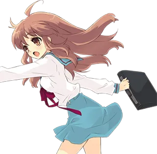 🏃‍♀️ 93ac036b anime, school uniform, girl, cartoon, animated telegram sticker