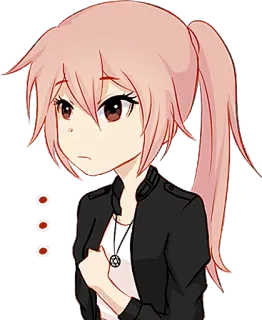 😒 1f829445 fille anime, cheveux roses, dessin animé, femme, mignon, manga whatsapp sticker