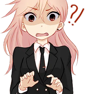 😦 6601a44e Animé, Manga, Personnage, Costume, Point d'exclamation, Point d'interrogation, Confus whatsapp sticker