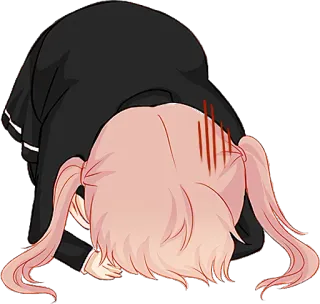 😓 8bdd200e Anime, Révérence, Excuses, Cheveux roses, Geste, Uniforme scolaire, Fille whatsapp sticker