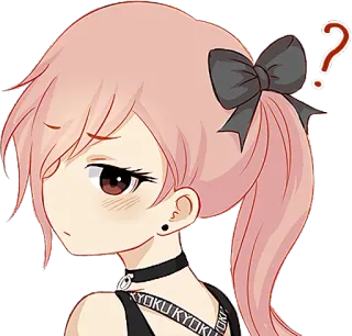 🤔 cf3da2d4 Anime fille, Point d'interrogation, Chibi, Kawaii, Réflexion, Confus, Mignon whatsapp sticker