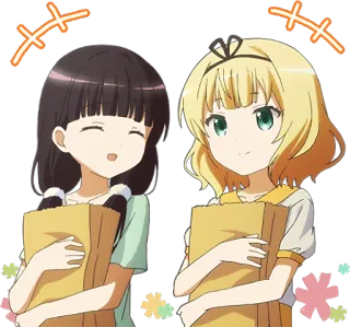 😂 8ba0b7a6 anime, girls, kawaii, cute, friends whatsapp sticker