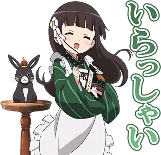 😀 ce97b66f いらっしゃい anime, cute, girl, welcome, japanese whatsapp sticker