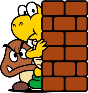 👀 3abee018 Koopa Troopa Super Mario video game, cartoon, nintendo, koopa troopa, goomba telegram sticker