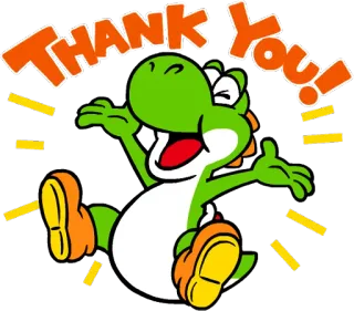 ☺️ c31f2876 Yoshi Thank You! Yoshi, Thank You, Nintendo, Video Game, Cartoon telegram sticker